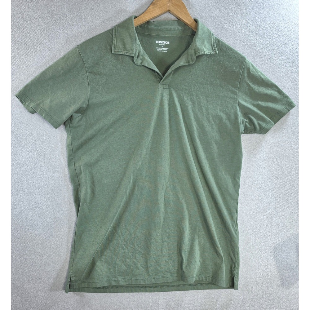 Bonobos Gorpcore Slim Fit Polo Shirt Medium Pima Cotton Minimalist Sage Green